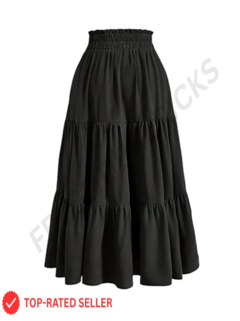 Plus Size Ruffle Skirt Elastic High Waisted A Line Flowy Long Maxi Skirt Summer